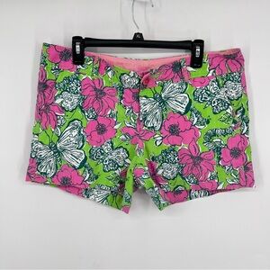 LILLY PULITZER Callahan Shorts Bloomin' Cacoonin' Print Size 14 Summer Plus Size